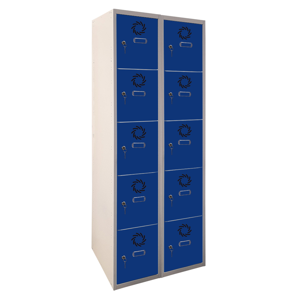 Taquilla metálica económica 2 cuerpos 5+5 puertas de 300mm