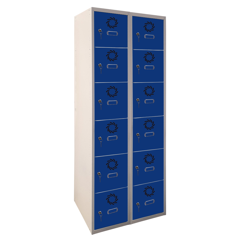 Taquilla metálica económica 2 cuerpos 6+6 PUERTAS DE 300mm