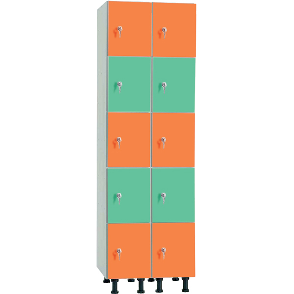 Taquilla melamina hidrófuga 2 cuerpos 5+5 puertas de 300mm